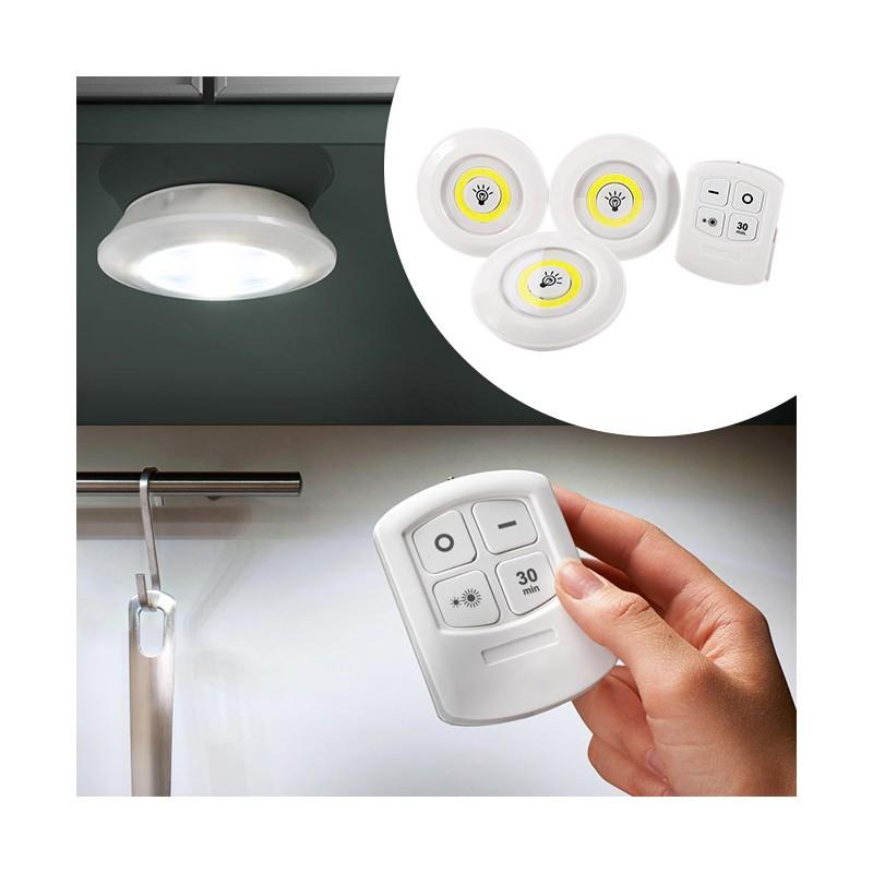 Lampes à LED sans fil AGL avec télécommande – Pack de 3