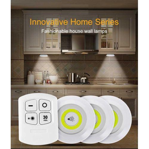 Lampes à LED sans fil AGL avec télécommande – Pack de 3