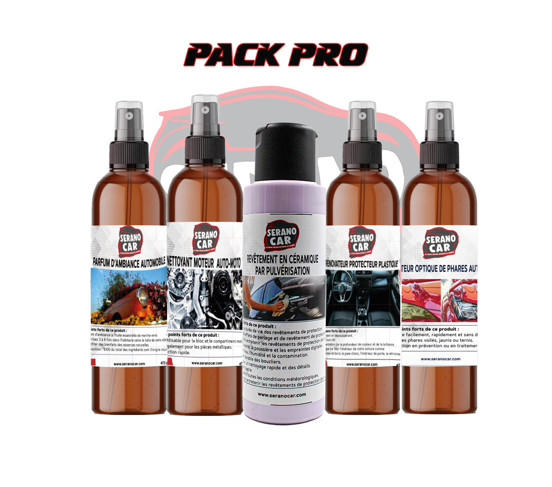 PACK RÉNOVATION intérieur-extérieur Voiture ( 5 bouteilles )